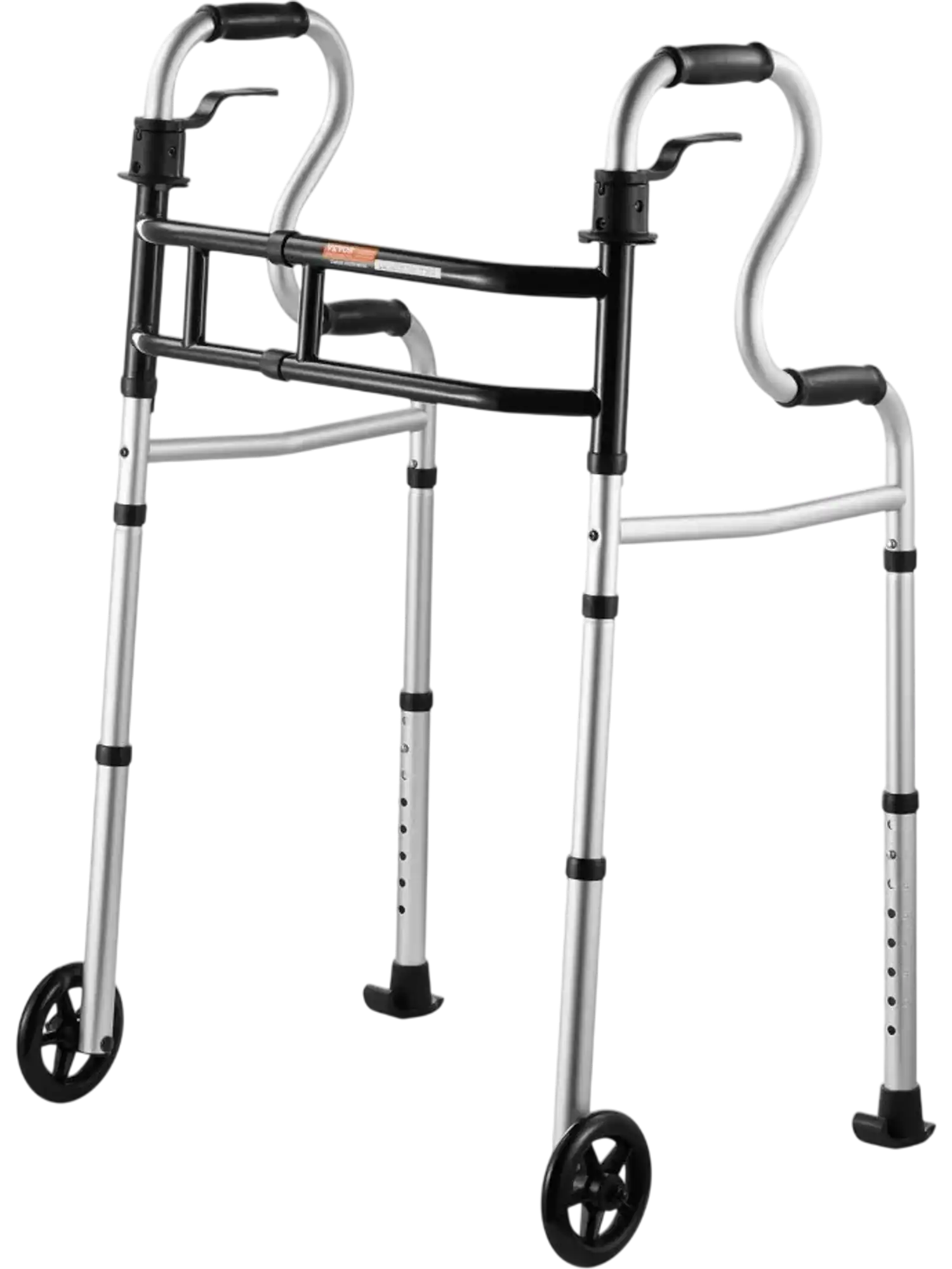 Vevor Walker Folding Walker on Wheels Stand-Assist Adjustable Height Width New