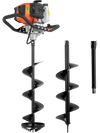 VEVOR Gas Powered Ice Auger 43 CC 2-Stroke 8" 2 in 1 Cordless Earth Auger, for Ice Fishing & Gardening, Cold-Resistant Post Hole Digger, Heavy Duty Burrowing Drilling with Drill Bits & Blade Guard