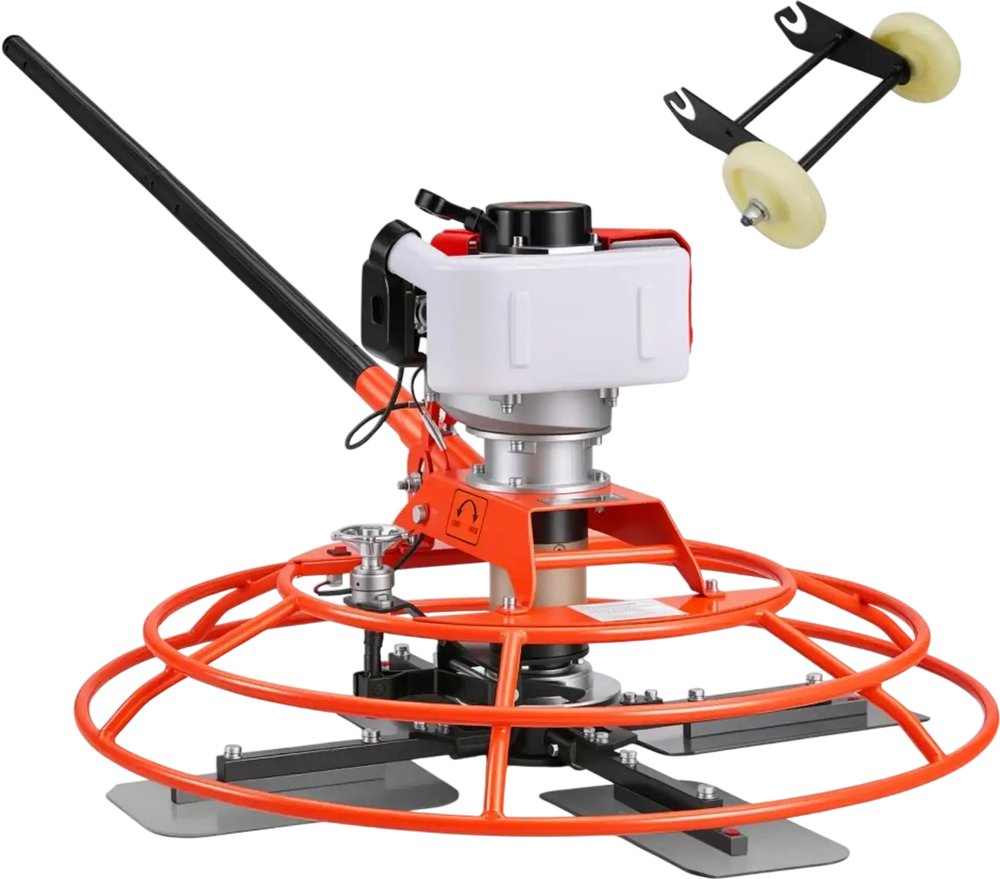 VEVOR Power Trowel, 28.3 inch Trowel Diameter Concrete Finishing Machine, 4 Blades, Adjustable 0-12° Pitch, Gas-Powered Walk-Behind Cement Surface Finisher for Smooth Floors, Bridge Construction