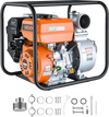 VEVOR Gas Powered Water Pump, 4 in, 422 GPM 8.3HP Semi Trash Water Transfer Pump Portable, Gasoline Engine with 25 ft Discharge Hose, Heavy Duty Frame, Cast Iron Impeller, for Irrigation, Ponds, Pools