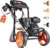VEVOR Gas Pressure Washer 2900 PSI and 1.85 Max GPM, Upgrade Aluminum Pump with Spray Gun and Wand, 4 Nozzle Set, Low Profile Power Washer for Cars, Fences, Driveways, Homes, Patios, Furniture