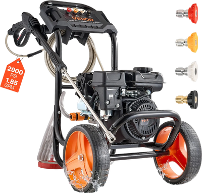 Vevor Gas Pressure Washer 2900 PSI 1.85 GPM with Spray Gun 4 Nozzle Set 10