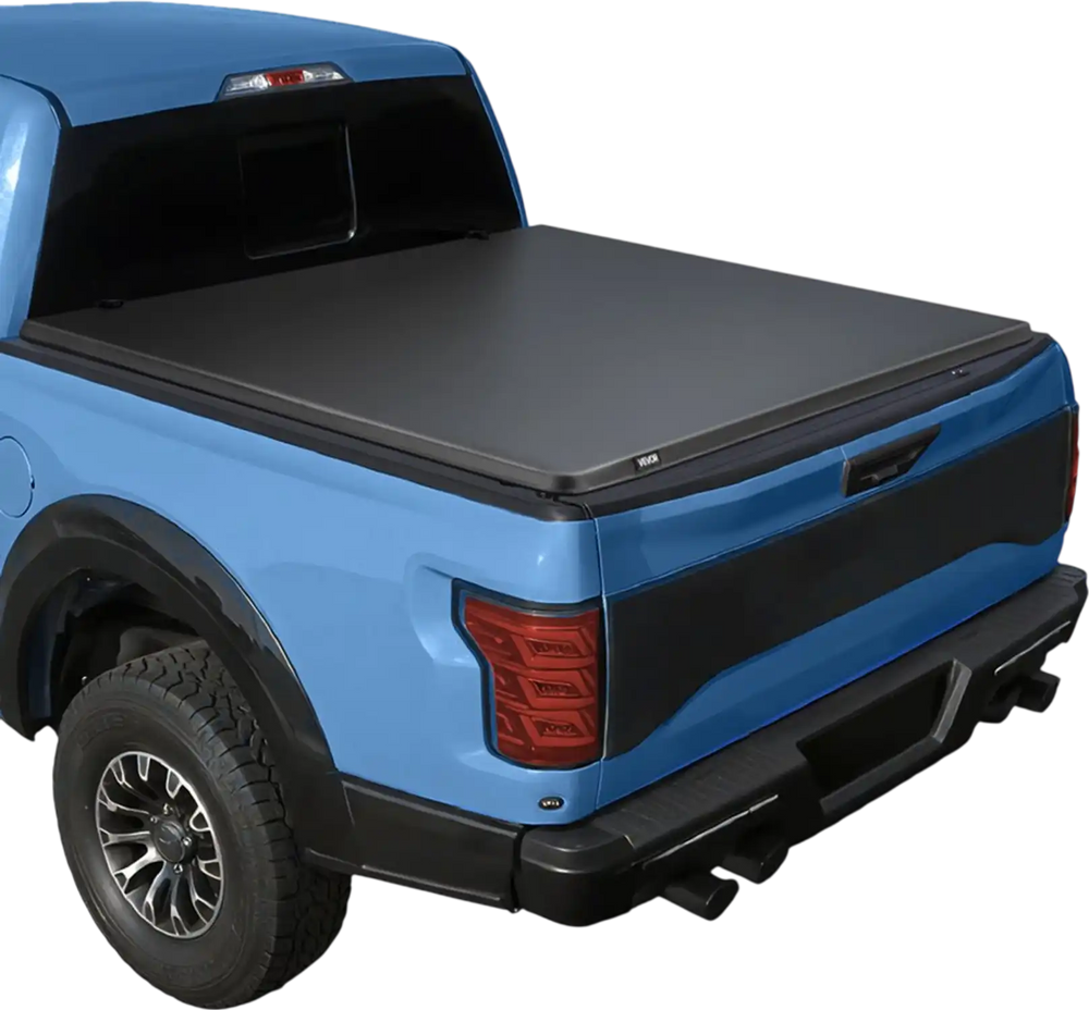 VEVOR Soft Roll-Up Truck Bed Tonneau Cover, Compatible with 2015-2025 Ford F150 Styleside/Fleetside (Not Fit Flareside/Stepside), Fit 6.5 ft (6 ft 7 in/79 in) Bed, PVC Tonneau Cover with Aluminum Bars