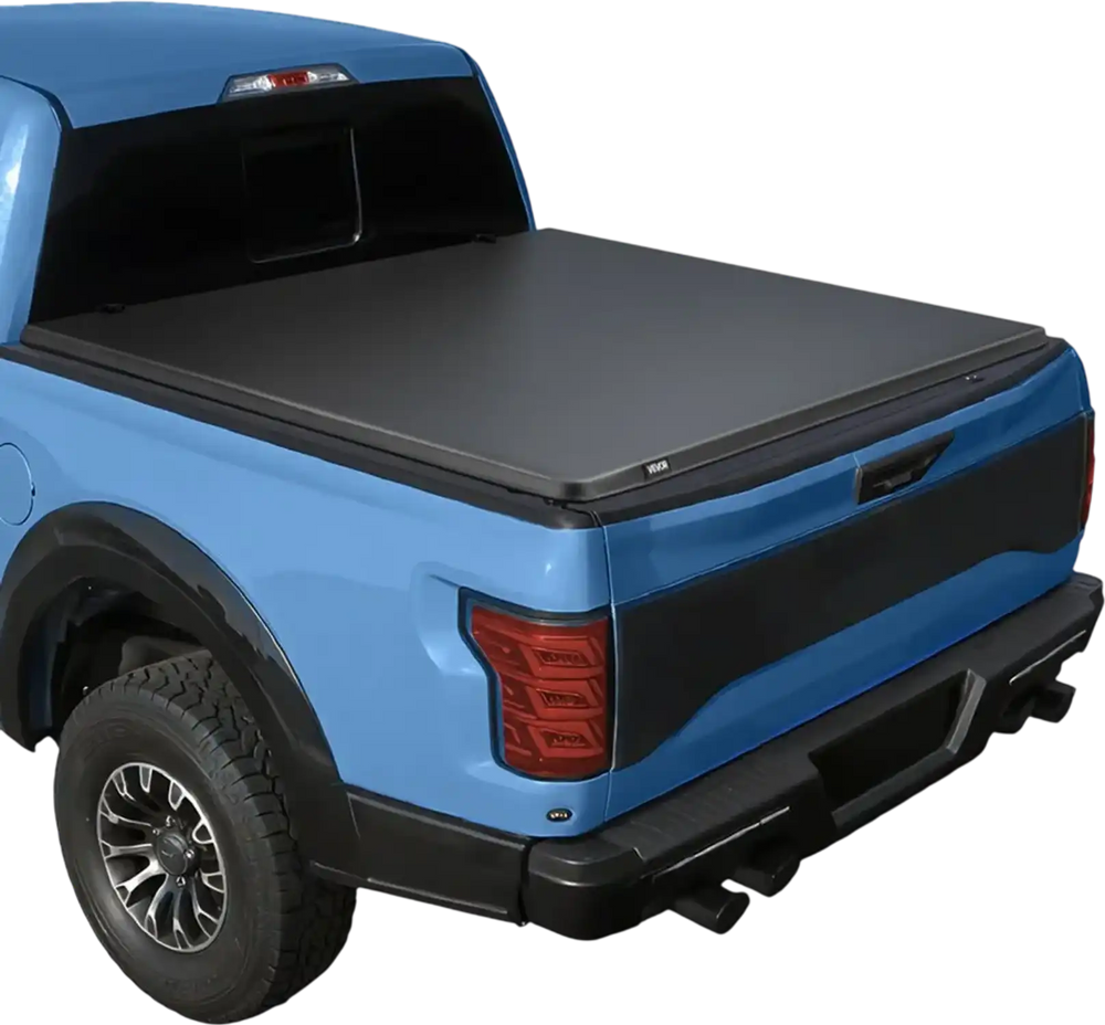 VEVOR Soft Roll-Up Truck Bed Tonneau Cover, Compatible with 2015-2025 Ford F-150, Fits 5.6 ft (5 ft 7 in/67 in) Bed, Triple-Layer Heavy-Duty PVC Tonneau Cover with Three Aluminum Alloy Support Bars