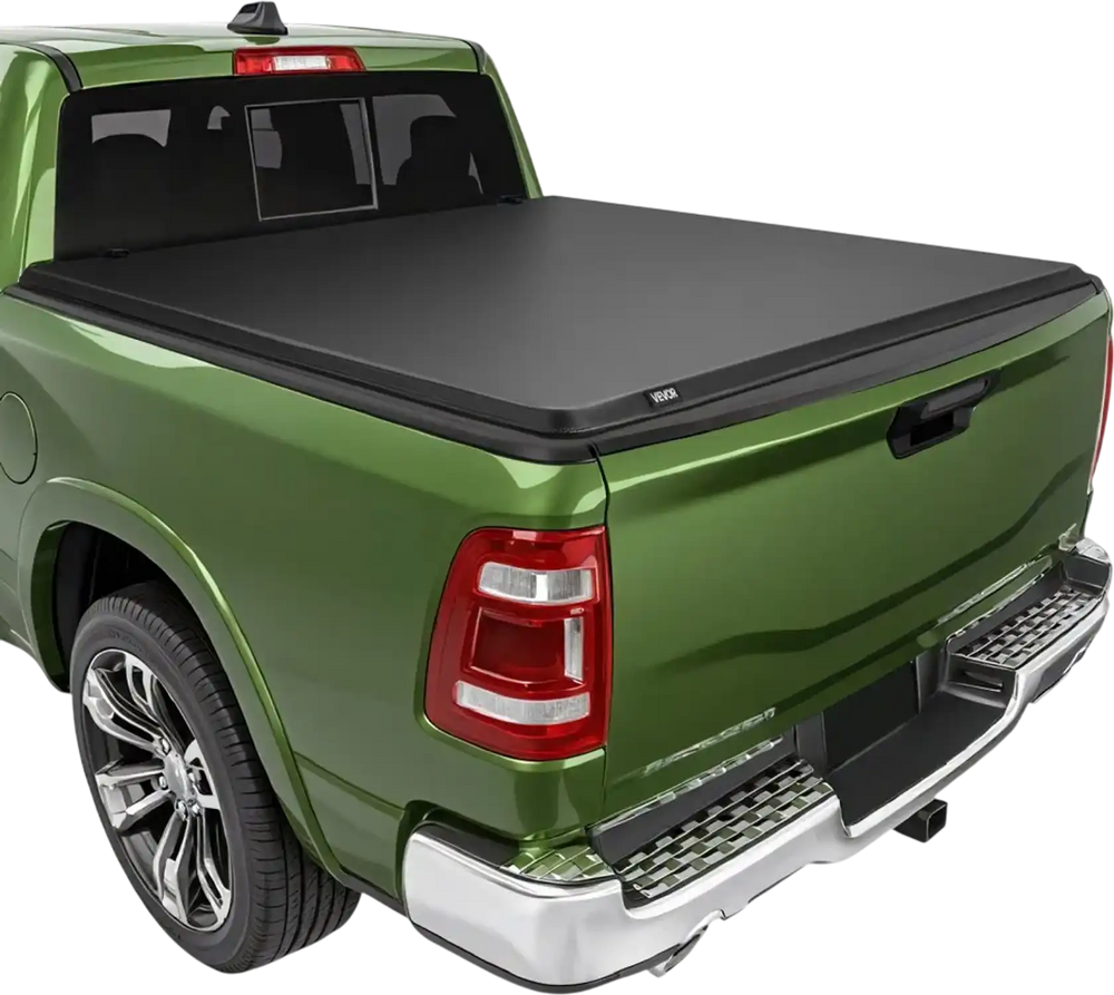 VEVOR Soft Roll-Up Truck Bed Tonneau Cover, Compatible with 2019-2025 Ram 1500 New Body, Fits 5.7 ft (5 ft 7 in/67 in) Bed Without Rambox or Split Tailgate, PVC Tonneau Cover with Aluminum Alloy Bars