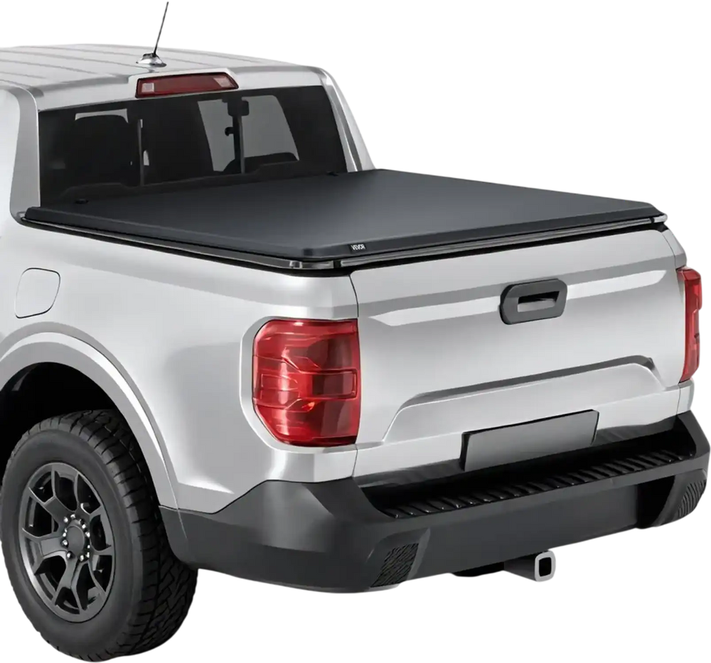 VEVOR Soft Roll-Up Truck Bed Tonneau Cover, Compatible with 2022-2025 Ford Maverick, Fits Styleside 4.5 ft (4 ft 6 in/54 in) Bed, Triple-Layer PVC Tonneau Cover with Three Aluminum Alloy Support Bars