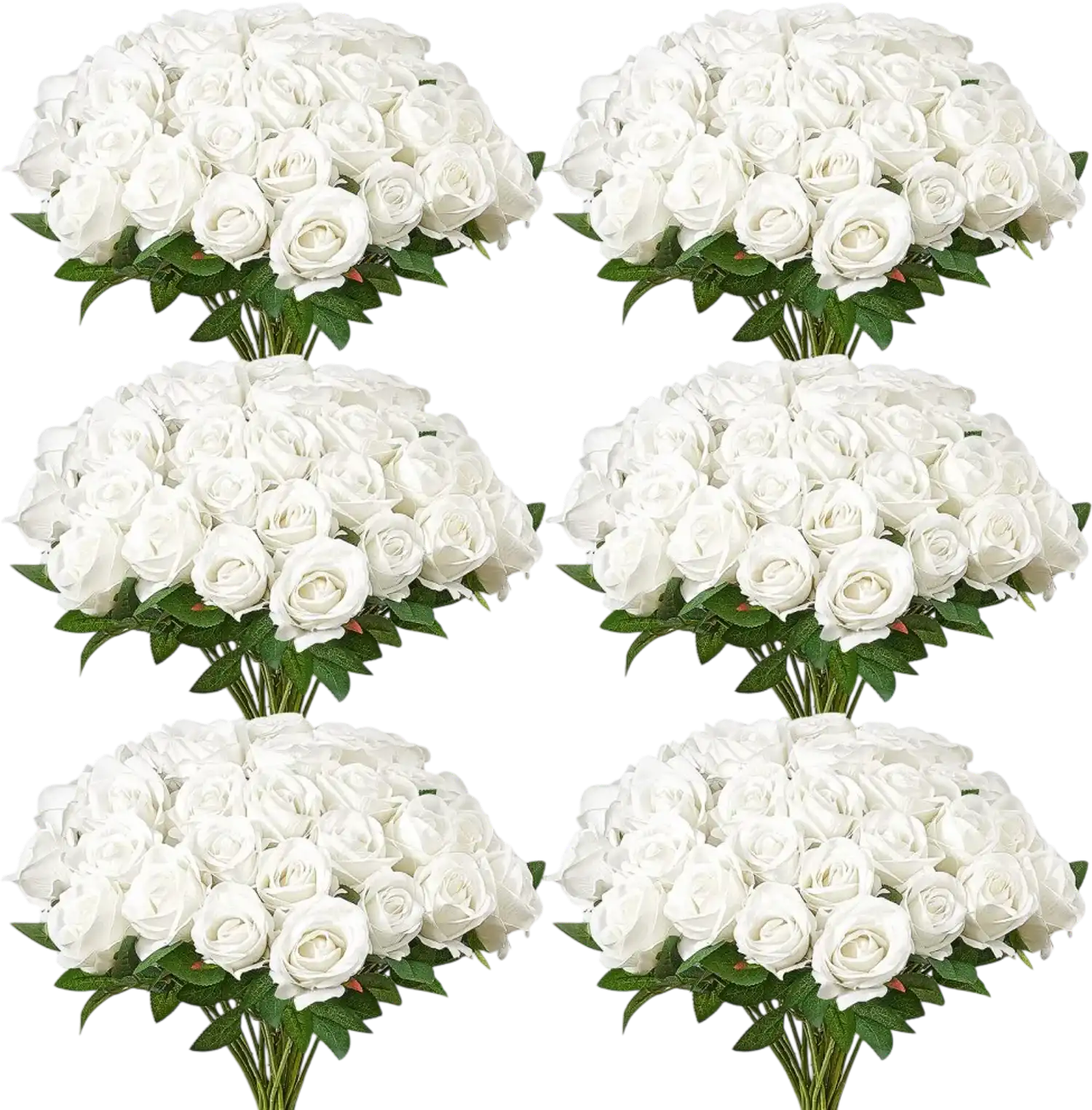Vevor Artificial Flowers 120-Pc White Roses Bulk 20