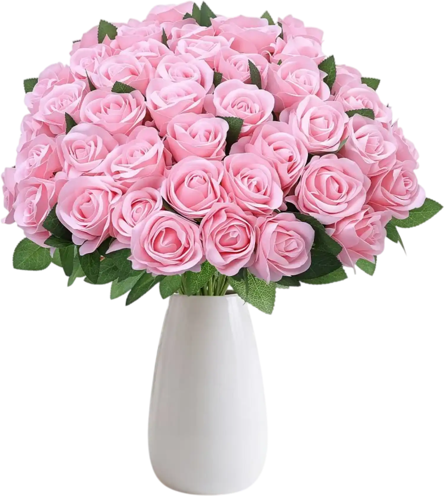 Vevor Artificial Rose Pink Silk Faux Flowers 60 PCS New