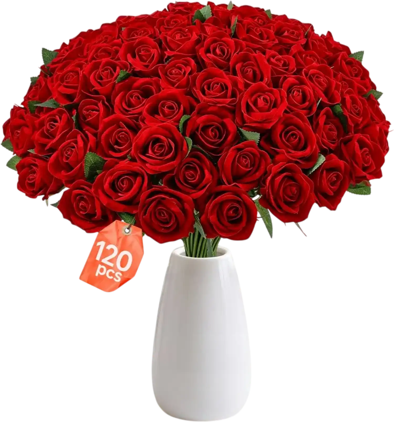Vevor Artificial Rose Bulk Red Roses 120 PCS Silk Faux Flowers Stems New