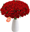 VEVOR Artificial Flowers Bulk Red Roses 120 PCS Silk Faux Flowers Stems, Realistic Fake Flower for Vase, Table Centerpieces, Weddings, Parties, Bouquets, Home Decor and DIY Floral Arrangements