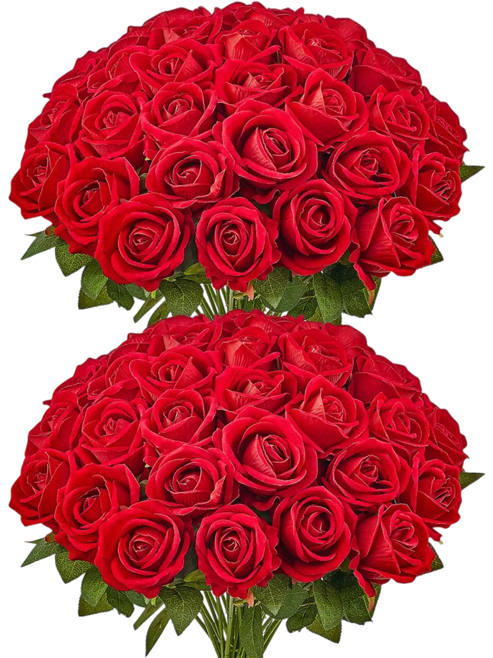 VEVOR Artificial Flowers, 60 pcs Real Looking Red Foam Fake Roses Bulk, Faux Red Bridal Shower with Stems for DIY Wedding Bouquets, Home Centerpieces Arrangements, Party Tables Decorations