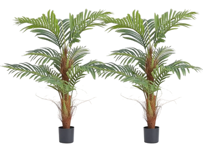 VEVOR Artificial Palm Tree, 4 FT Tall Faux Plant, Secure PE Material & Anti-Tip Tilt Protection Low-Maintenance Plant, Lifelike Green Fake Tree for Home Office Warehouse Decor Indoor Outdoor