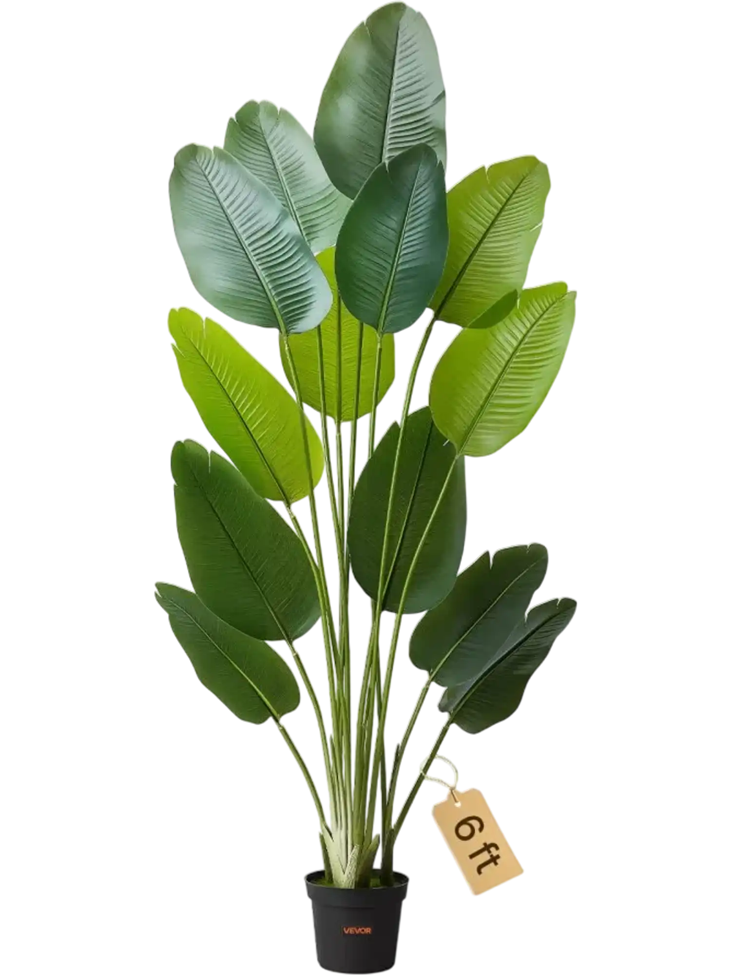 Vevor Artificial Bird of Paradise Plant 6' Tall with White Pot New