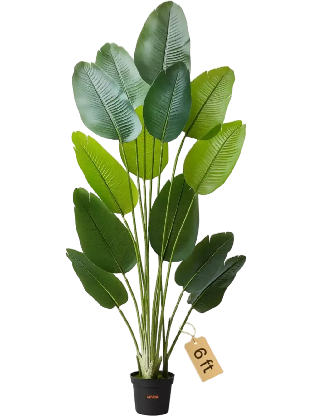 VEVOR Artificial Bird of Paradise 6 ft Tall, Fake Tropical Plants with with 13 Trunks & White Pot, Faux Floor Silk Tree, Large Trees for Home Office Living Room Decor House Warming, Indoor Outdoor