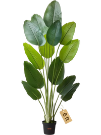 VEVOR Artificial Bird of Paradise 6 ft Tall, Fake Tropical Plants with with 13 Trunks & White Pot, Faux Floor Silk Tree, Large Trees for Home Office Living Room Decor House Warming, Indoor Outdoor