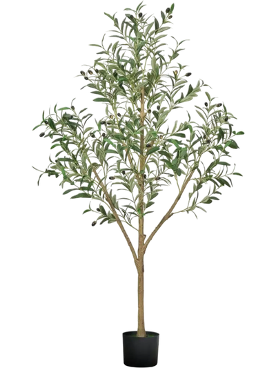 Vevor Artificial Olive Tree 5' Tall Fake Plant with Black Pot New