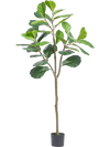 VEVOR Artificial Fiddle Leaf Fig Tree, 5 FT, Secure PE Material & Anti-Tip Tilt Protection Low-Maintenance Faux Plant, Lifelike Green Fake Potted Tree for Home Office Warehouse Decor Indoor Outdoor