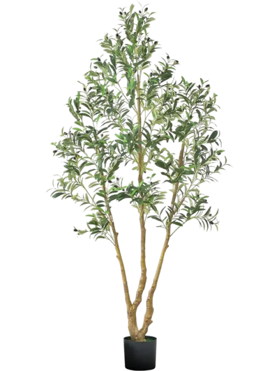 Vevor Artificial Tree 7' Olive Tree with Black Pot New
