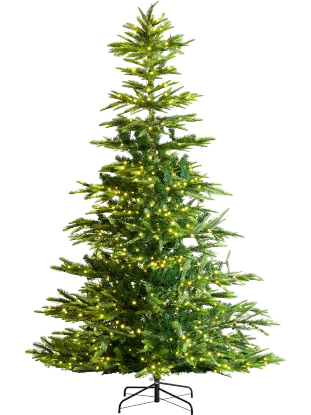 VEVOR Christmas Tree, 7.5ft Prelit Artificial Xmas Tree, Full Holiday Decor Tree with 700 Warm White LED Lights, 1319 Branch Tips, Metal Base for Home Party Office Decoration