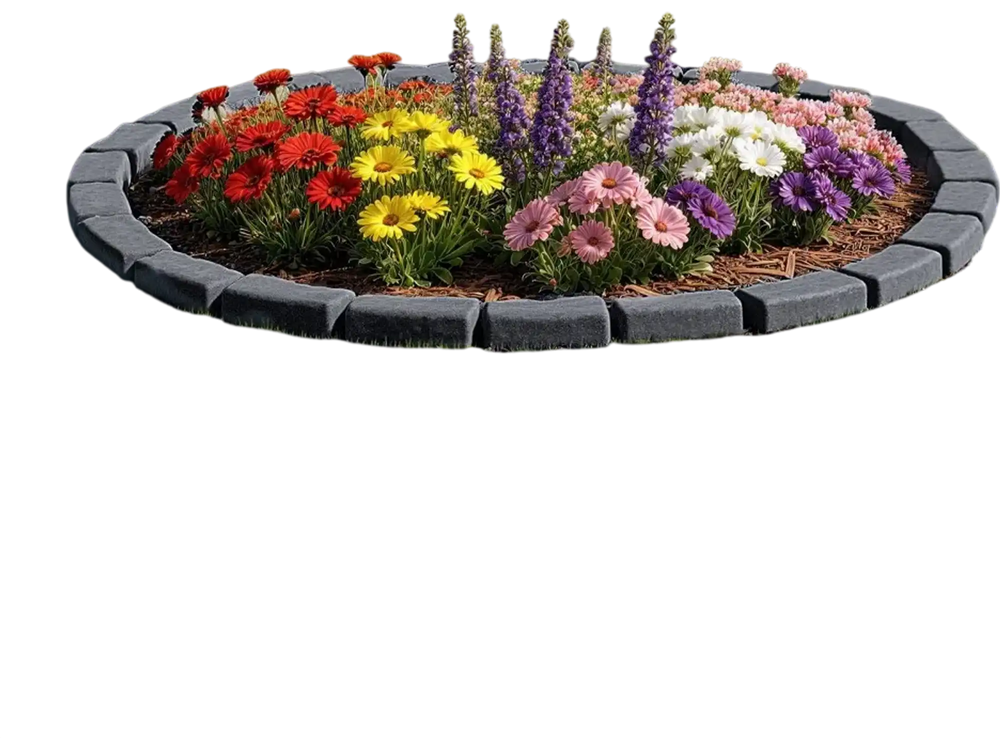 VEVOR Faux Stone Landscape Edging, 15.5 ft Kit, No Dig Garden Edging Border, Blocks for Lawn, Flower Beds, Yards, 4 Pack Each Section Has 6 Bricks 46.46"L x 3.74"W x 2.24"H, 12 Spikes, Charcoal Black