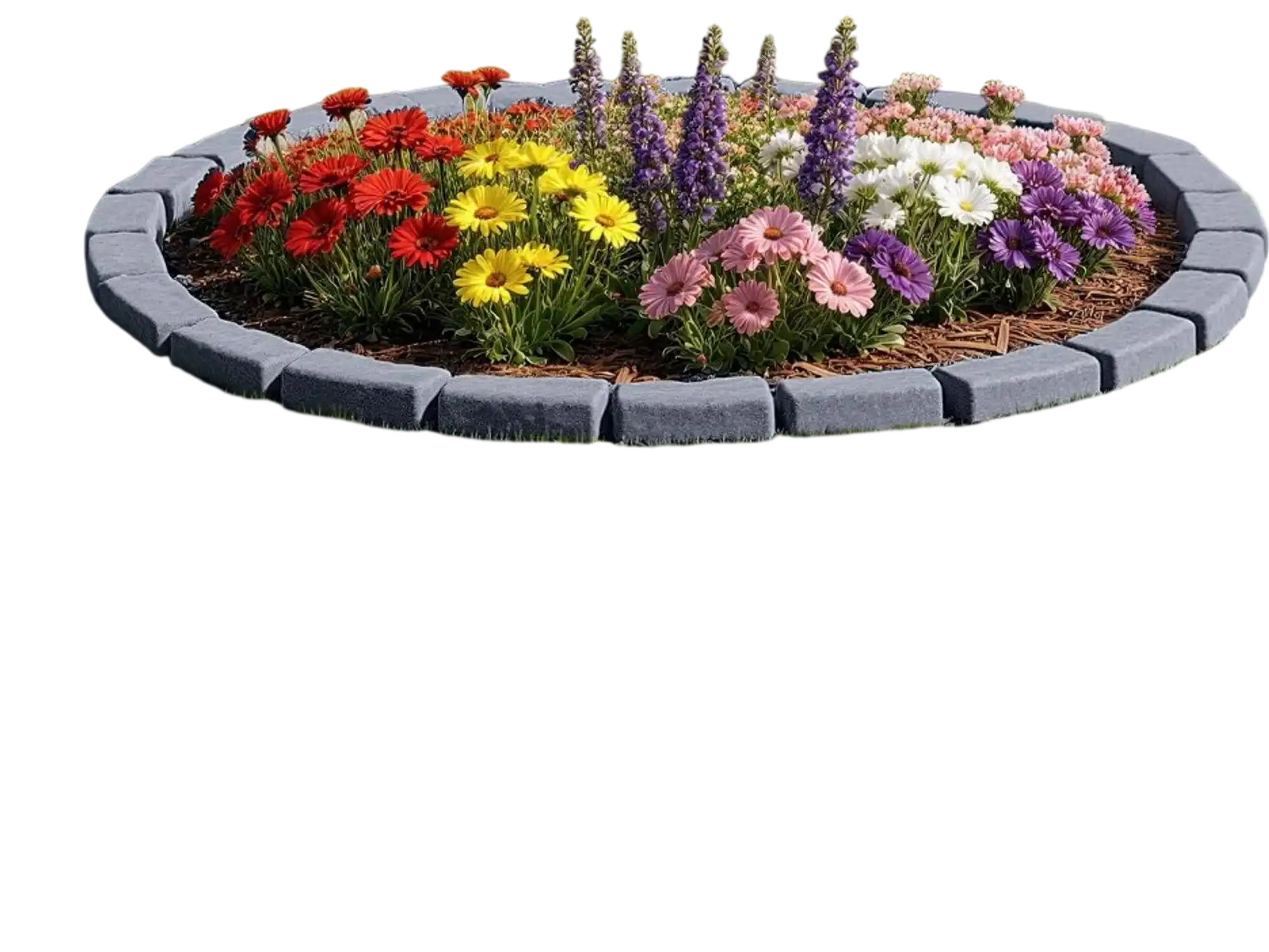 Vevor Faux Stone Landscape Edging 15.5' No-Dig Garden Border Kit Gray New