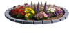 VEVOR Faux Stone Landscape Edging, 15.5 ft Kit, No Dig Garden Edging Border, Blocks for Lawn, Flower Beds, Yards, 4 Pack Each Section Has 6 Bricks 46.46"L x 3.74"W x 2.24"H, 12 Spikes & End Cap, Gray
