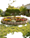 VEVOR Faux Stone Landscape Edging 46.8 x 3.9 in Realistic Lawn Edging, Flexible Brick-Sized Garden Edging Border with Anchoring Spikes, Fade-Resistant Yard Edging for Driveways Walkway Beige