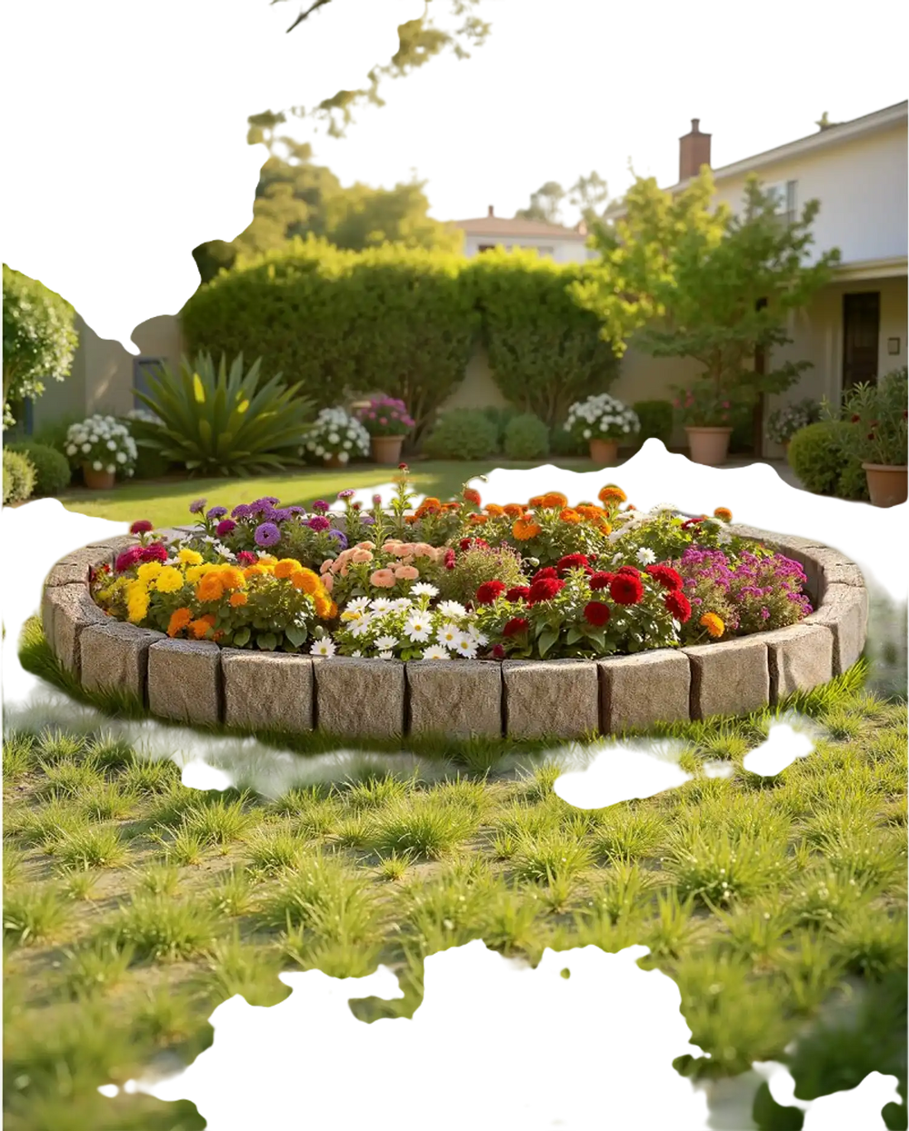 VEVOR Faux Stone Landscape Edging 46.8 x 3.9 in Realistic Lawn Edging, Flexible Brick-Sized Garden Edging Border with Anchoring Spikes, Fade-Resistant Yard Edging for Driveways Walkway Beige