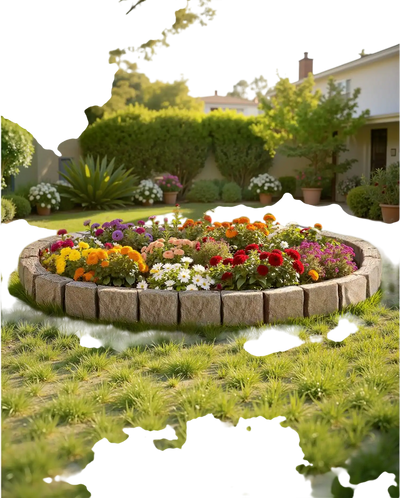 VEVOR Faux Stone Landscape Edging 46.8 x 3.9 in Realistic Lawn Edging, Flexible Brick-Sized Garden Edging Border with Anchoring Spikes, Fade-Resistant Yard Edging for Driveways Walkway Beige