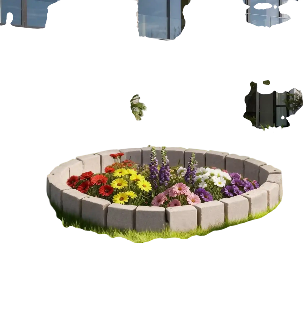 VEVOR Faux Stone Landscape Edging, 15.5 ft Kit, No Dig Garden Edging Border, Blocks for Lawn, Flower Beds, Yards, 4 Pack Each Section Has 6 Bricks 46.85"L x 3.94"W x 6.1"H, 9 Spikes & End Cap, Beige
