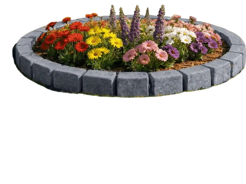 VEVOR Faux Stone Landscape Edging, 15.5 ft Kit, No Dig Garden Edging Border, Blocks for Lawn, Flower Beds, Yards, 4 Pack Each Section Has 6 Bricks 46.85"L x 3.94"W x 6.1"H, 8 Spikes, Sandstone Gray