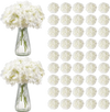 VEVOR Artificial Flowers, 105 pcs Real Looking White Silk Fake Hydrangea Bulk, White Faux Bridal Shower with Stems for DIY Wedding Bouquets, Home Centerpieces Arrangements, Party Tables Decorations