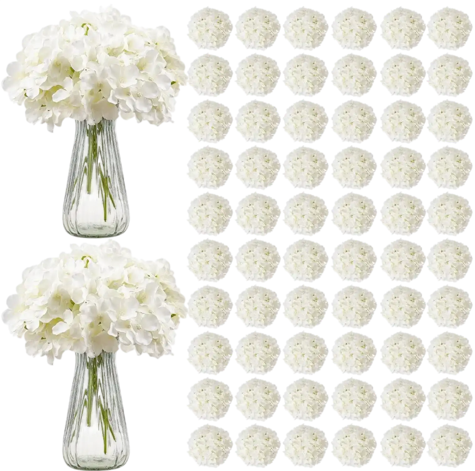 Vevor Artificial Flowers White Silk Hydrangea Bouquet 205 Pcs 9.8
