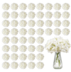 VEVOR Artificial Flowers, 65 pcs Real Looking White Silk Fake Hydrangea Bulk, White Faux Bridal Shower with Stems for DIY Wedding Bouquets, Home Centerpieces Arrangements, Party Tables Decorations