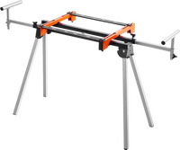 VEVOR Miter Saw Stand, 300lbs Load Capacity Steel Collapsible Stand for Miter Saw with One-piece Mounting Brackets Clamps, Adjustable Height and Length, Portable Compact and Folding Miter Saw Stand