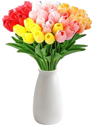 Vevor Artificial Tulip Mixed Color Faux Flowers with Stems 100 PCS New