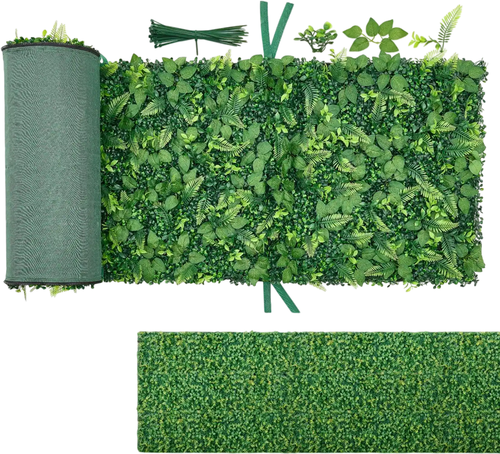 Vevor Artificial Plant Wall 4-Piece 2' x 8' Boxwood Panels Privacy Hedge Screen New