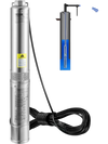 VEVOR Deep Well Submersible Pump, 1HP 115V/60Hz, 37gpm Flow 207ft Head, with 33ft Electric Cord, 4\" Stainless Steel Water Pump for Industrial, Irrigation&Home Use, IP68 Waterproof Grade