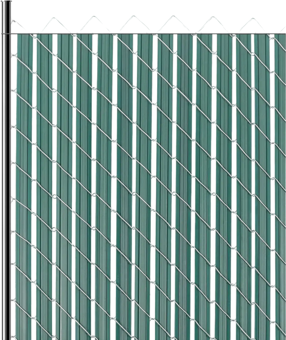 VEVOR Bottom Locking Privacy Slats, Double-Wall Vertical Bottom-Locking Slats with Wings for Chain-Link Fence, High-Density HDPE Chain Link Slats Ideally Fit 4' High Fence for Garden and Farm(Green)