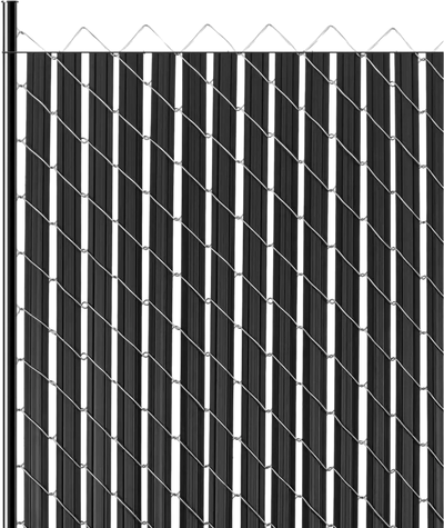 VEVOR Bottom Locking Privacy Slats, Double-Wall Vertical Bottom-Locking Slats with Wings for Chain-Link Fence, High-Density HDPE Chain Link Slats Ideally Fit 6' High Fence for Garden and Farm(Black)