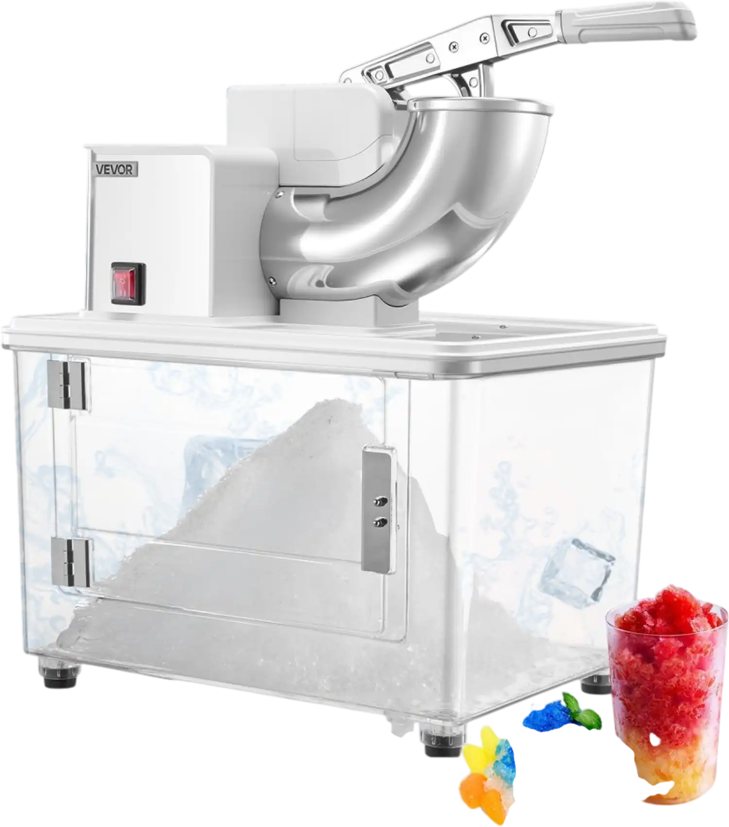 Vevor Ice Crusher Commercial 661 lbs/h Electric Snow Cone Machine White New