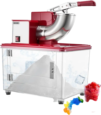 Vevor Ice Crusher Commercial 661 lbs/h Electric Snow Cone Machine Red New