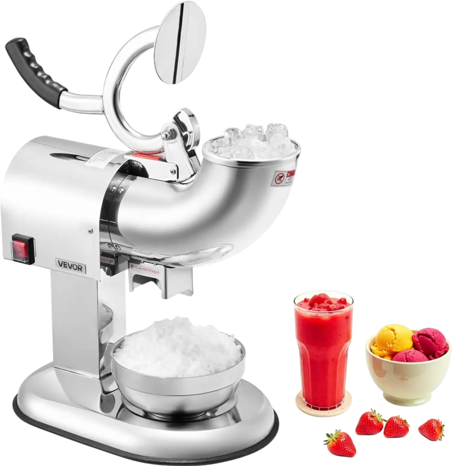 Vevor Ice Crusher Machine 440 lbs/h Electric Snow Cone Maker New