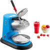 VEVOR Ice Crusher Machine, 220lbs Per Hour Electric 4 Blades Snow Cone Maker, Stainless Steel Shaved Ice Machine with Bowl and Cover, 300W 1400RPM Ice-Shaver for Home and Commercial Use, Blue