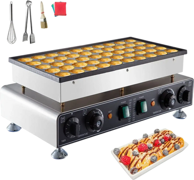 Vevor Dutch Pancake Maker 50-Piece Commercial Non-Stick 1800W New