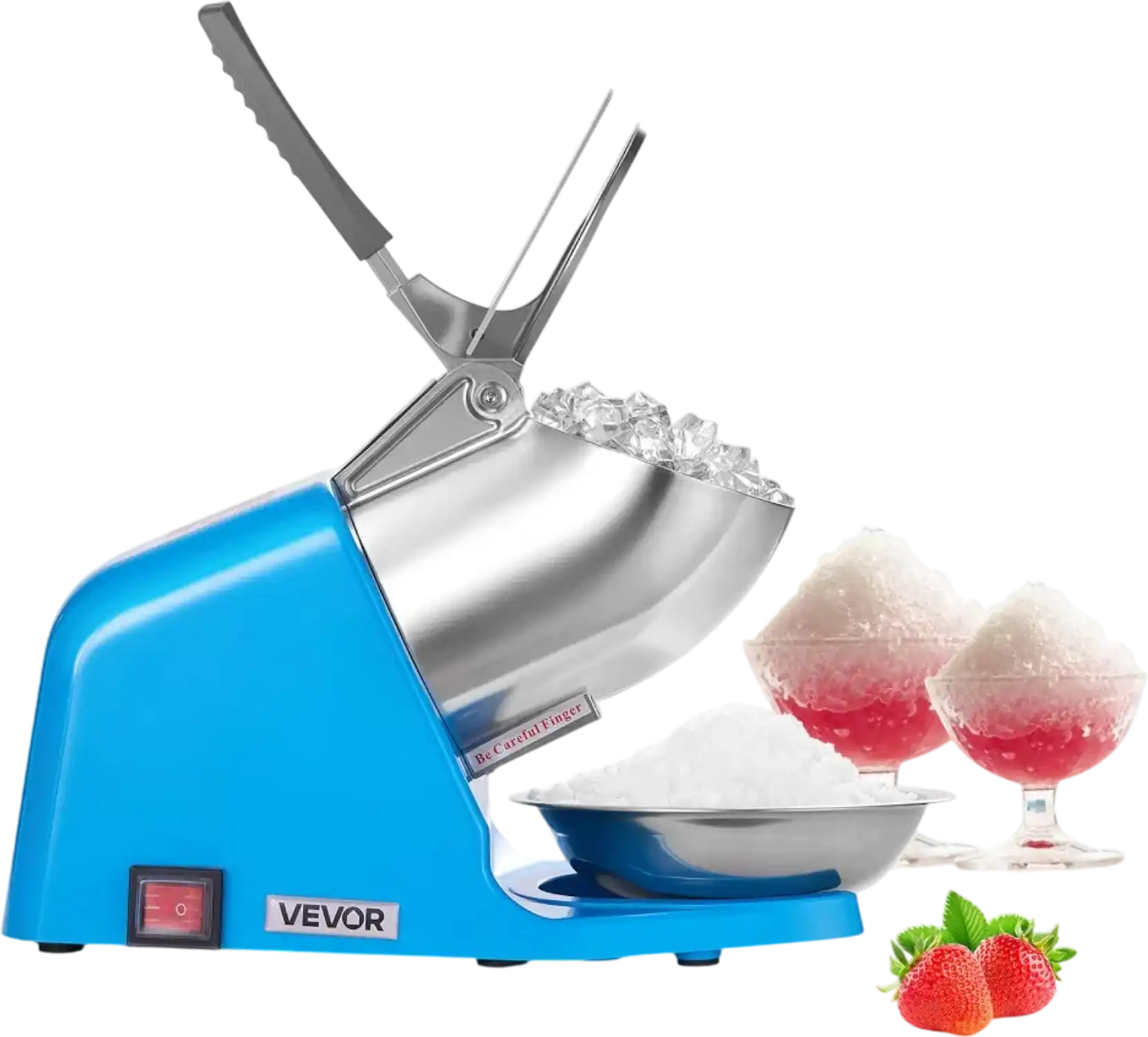 Vevor Ice Crusher Machine Electric 286 lbs/h Snow Cone Maker Shaved Ice Blue New