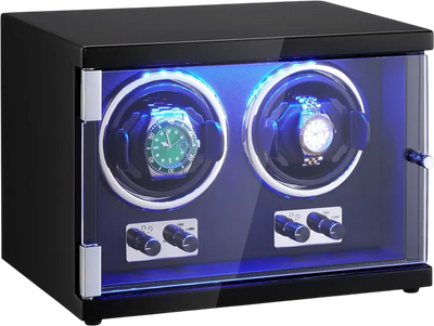 Vevor Watch Winder Dual Automatic Watch Winder with Blue LED Light New