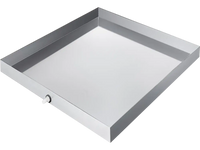 VEVOR 27 x 25 x 2.5 Inch Washing Machine Pan 304 Stainless Steel Washing Machine Drain Pan 18 GA Thickness Heavy Duty Compact Washer Drip Tray with Drain Hole & Hose Adapter