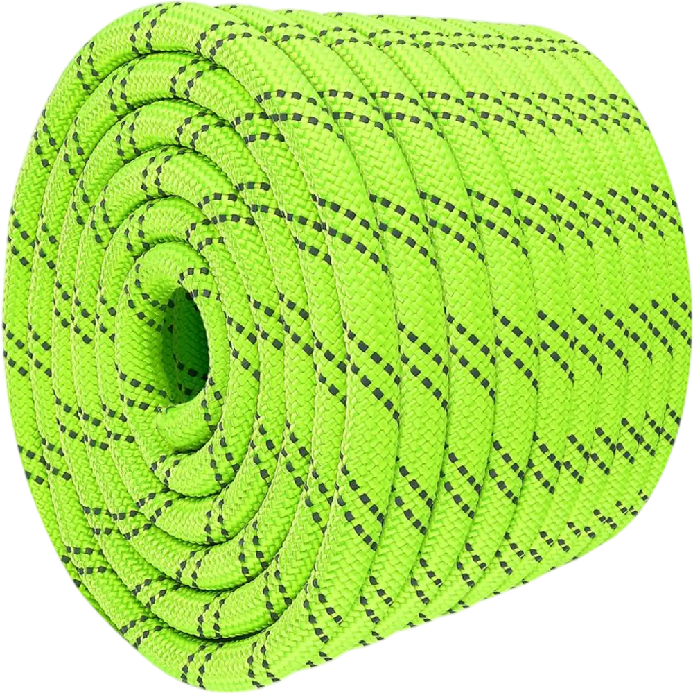 VEVOR Double Braided Polyester Rope 1/2 in x 120 ft Arborist Rigging Rope, for Tree Work, Heavy Duty 11 Strands, 3700 lbs High Breaking Strength, Outdoor Climbing Towing Swing Pulling Cord, Green