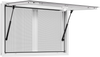 VEVOR Concession Window 36x24 in, Aluminum Alloy Service Window for Food Truck, Up to 85 Degrees Stand Serving Window with 2 Sliding Windows, Awning Door, and Drag Hook, for Concession Trailers